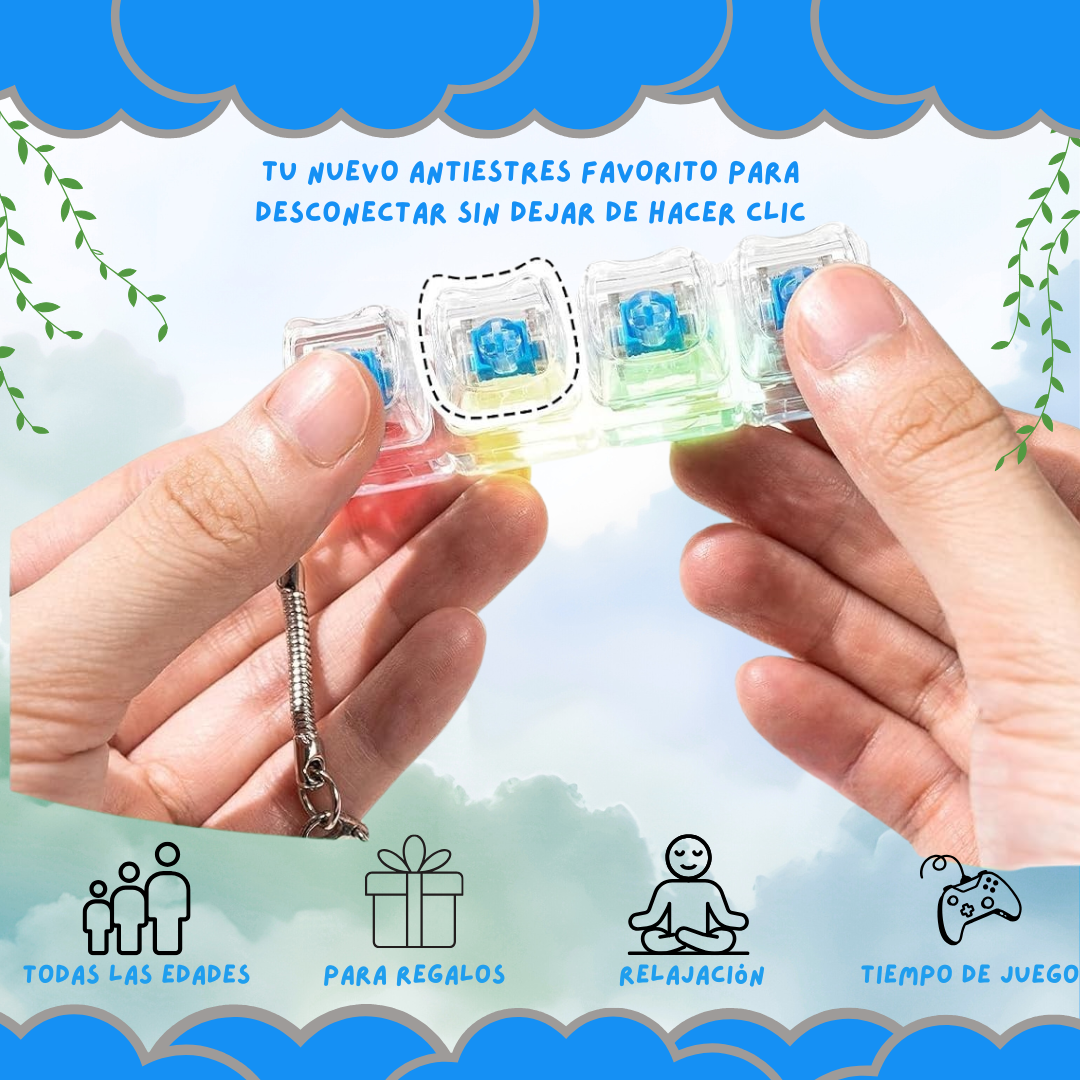 Teclado Mecánico de 4 Teclas LED Antiestrés