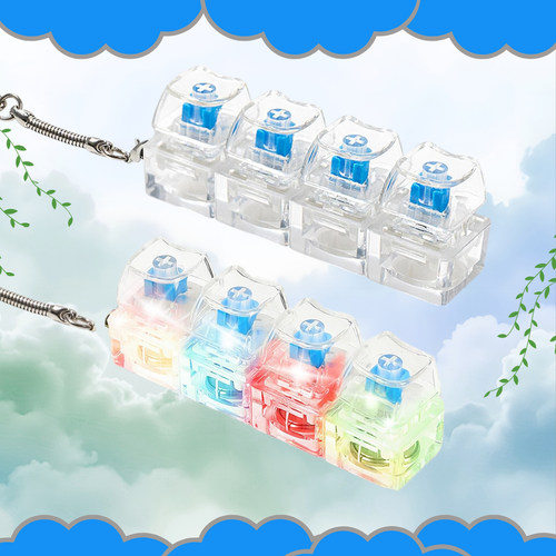 Teclado Mecánico de 4 Teclas LED Antiestrés